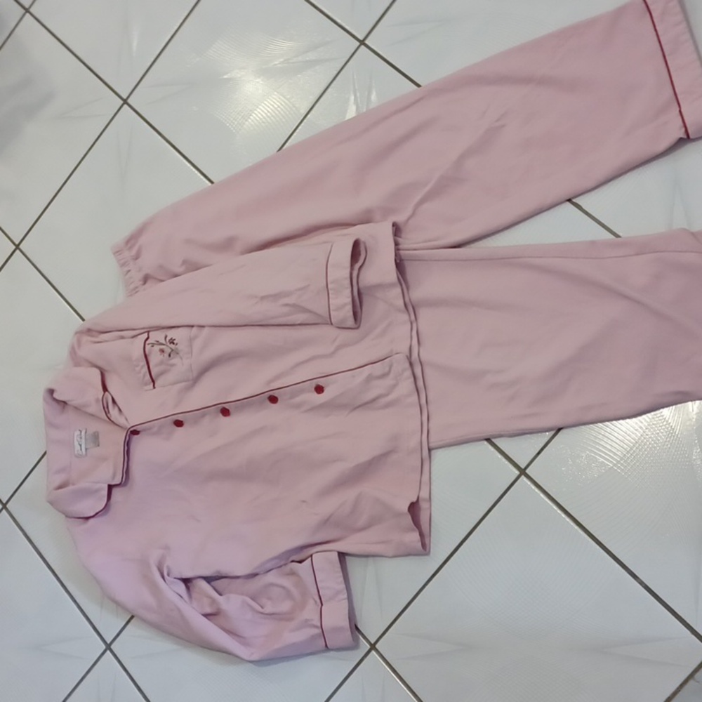 4/$40 Pink Fleece Floral Pajama Set - Size Large - Picture 1 of 9